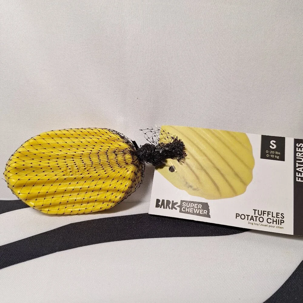NWT Bark Super Chewer Tuffles Potato Chip Dog Toy S